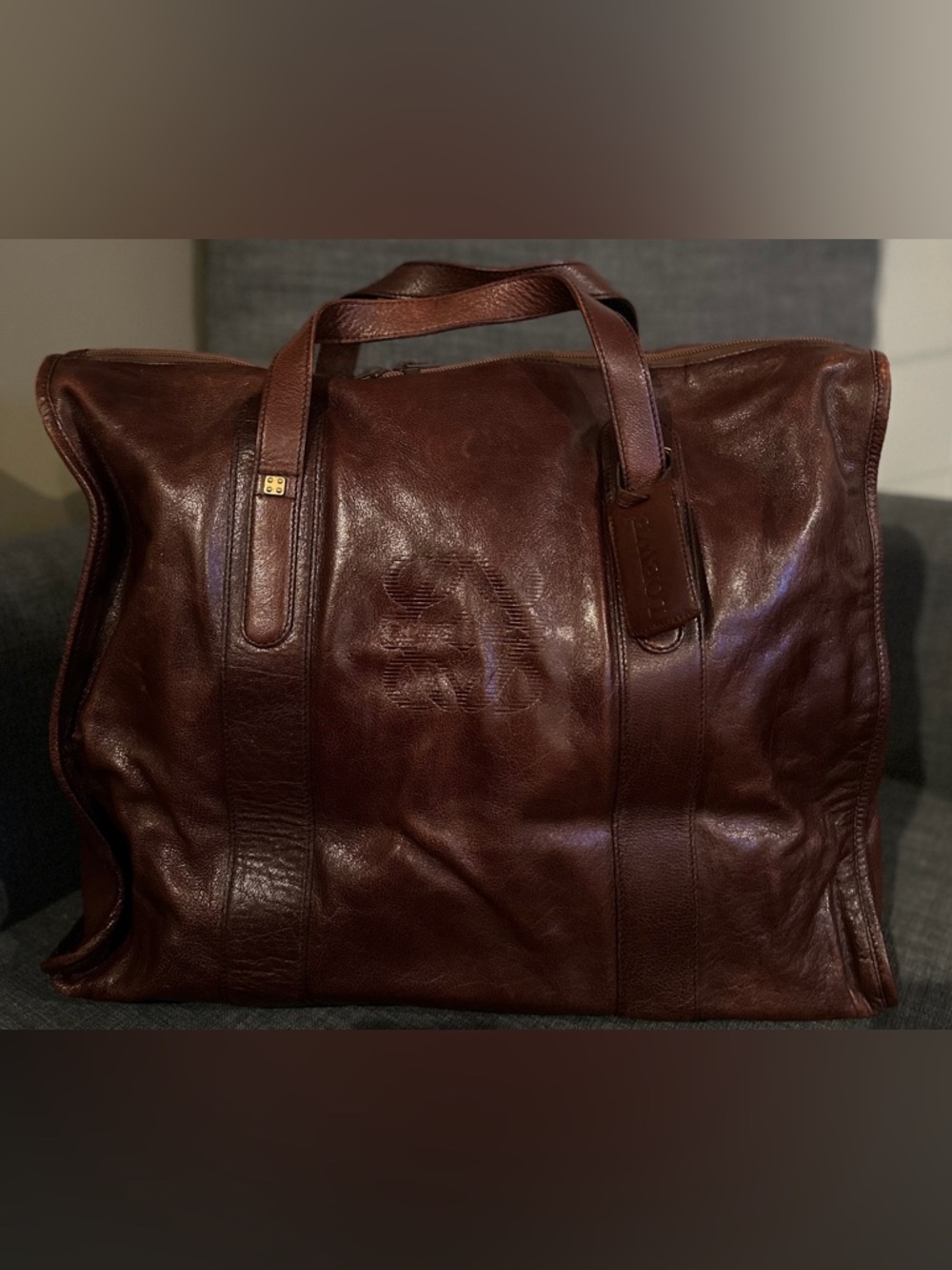 Loewe Chocolate Brown Leather Duffel Bag